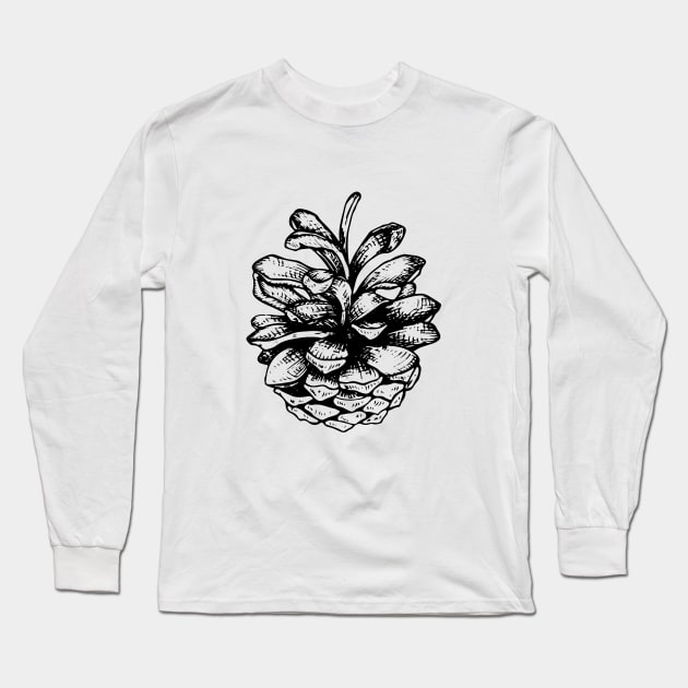 Pine Cone Long Sleeve T-Shirt by illucalliart